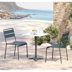 Table bistrot Kaffeehaus blanc 60x60cm
