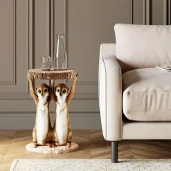 Table d appoint Animal Meerkat Sisters Ø33cm