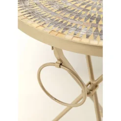 Table d appoint Clack Mosaic marron Ø35cm
