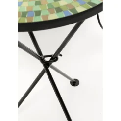 Table d appoint Clack Mosaic vert bleu Ø35cm