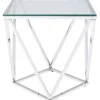 Table d appoint Cristallo Chrome 50x50cm