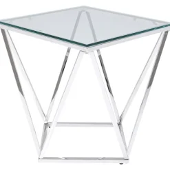 Table d appoint Cristallo Chrome 50x50cm
