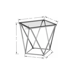 Table d appoint Cristallo Chrome 50x50cm