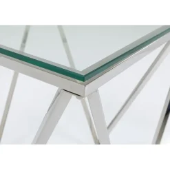 Table d appoint Cristallo Chrome 50x50cm