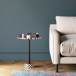 Table d appoint Domero Checkers rouge Ø40cm