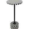Table d appoint Domero Chess noir blanc Ø25cm