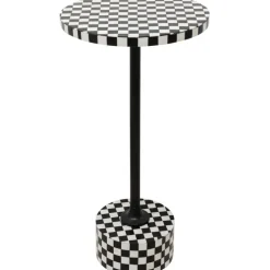 Table d appoint Domero Chess noir blanc Ø25cm