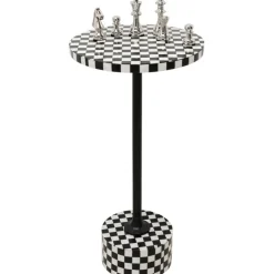 Table d appoint Domero Chess noir blanc Ø25cm