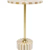Table d appoint Domero Cirque laiton blanc Ø40cm