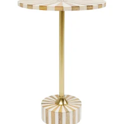 Table d appoint Domero Cirque laiton blanc Ø40cm