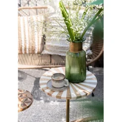 Table d appoint Domero Cirque laiton blanc Ø40cm