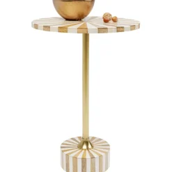 Table d appoint Domero Cirque laiton blanc Ø40cm