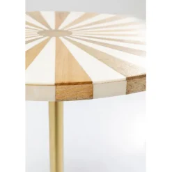 Table d appoint Domero Cirque laiton blanc Ø40cm