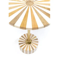Table d appoint Domero Cirque laiton blanc Ø40cm