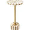 Table d appoint Domero Cirque laiton blanc Ø25cm