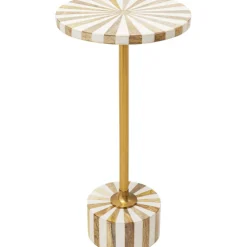 Table d appoint Domero Cirque laiton blanc Ø25cm