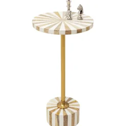 Table d appoint Domero Cirque laiton blanc Ø25cm