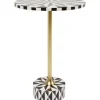 Table d appoint Domero Star noir blanc Ø40cm