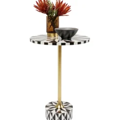 Table d appoint Domero Star noir blanc Ø40cm