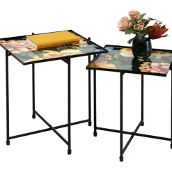 Table d appoint Flowers Garden carré (2/set)