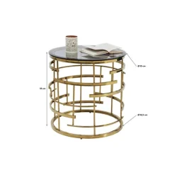Table d appoint Jupiter doré Ø55cm