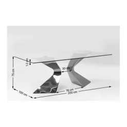 Table Gloria chrome 200x100cm