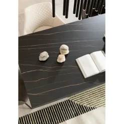 Table Gloria noir ceramique 200x100