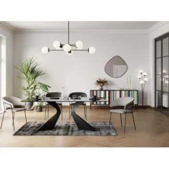 Table Gloria noir 200x100cm