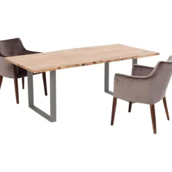 Table Harmony acier brut 160x80cm