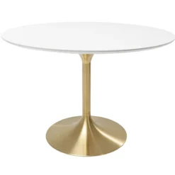Table Invitation blanc-laiton Ø120cm
