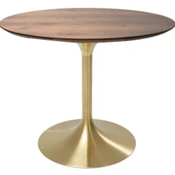 Table Invitation noyer-laiton Ø90cm