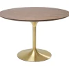 Table Invitation noyer-laiton Ø120cm