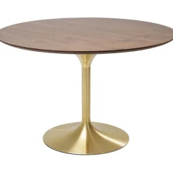 Table Invitation noyer-laiton Ø120cm