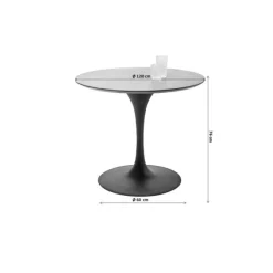 Table Invitation set noyer - zinc Ø120cm