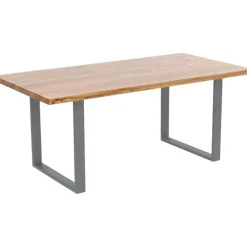 Table Jackie chêne-acier brut 160x80
