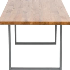Table Jackie chêne-acier brut 160x80