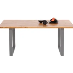 Table Jackie chêne-acier brut 160x80