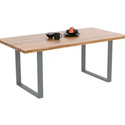 Table Jackie chêne-acier brut 160x80