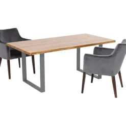Table Jackie chêne-acier brut 160x80