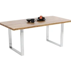 Table Jackie chêne-chromé 160x80