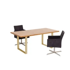 Table Jackie chêne-laiton 160x80