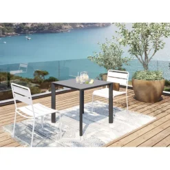 Table Jardin noir 80x80cm
