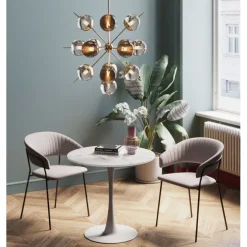Table Schickeria marbre blanc Ø80cm