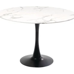 Table Schickeria marbre blanc-noir Ø110cm