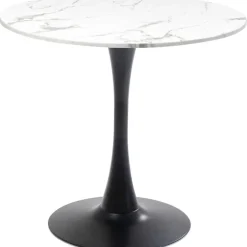 Table Schickeria marbre blanc-noir Ø80cm