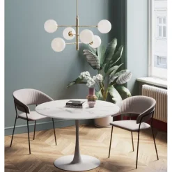 Table Schickeria marbre blanc Ø110cm