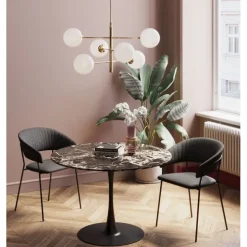 Table Schickeria marbre noir Ø110cm