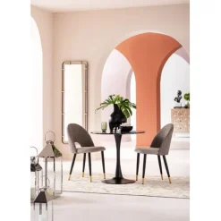 Table Schickeria marbre noir Ø80cm