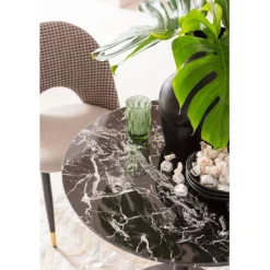 Table Schickeria marbre noir Ø80cm