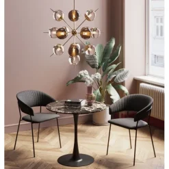 Table Schickeria marbre noir Ø80cm